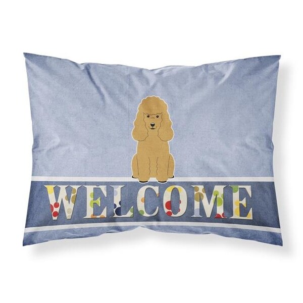 Carolines Treasures Carolines Treasures BB5650PILLOWCASE Poodle Tan Welcome Fabric Standard Pillowcase BB5650PILLOWCASE - main
